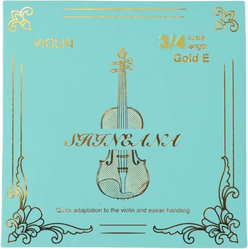 YWYLL Violin Strings Full Set, Violin Strings Replacement, Carbon Steel Core, Medium Tension,Long-Lasting Durability & Rich Tone - For All Levels (3/4 Gold E) - Image 1